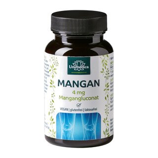 Mangan - 4 mg Mangangluconat pro Tagesdosis (1 Kapsel) - 90 Kapseln - von Unimedica/