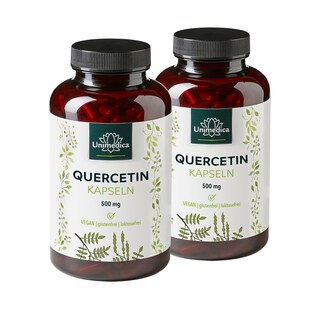 2er-Sparset: Quercetin - 500 mg pro Tagesdosis (1 Kapsel) - 2 x 120 Kapseln - von Unimedica/