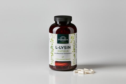 L-Lysin - 810 mg L-Lysin pro Tagesdosis (2 Kapseln) - 365 Kapseln - von Unimedica