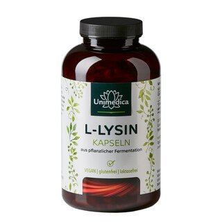 L-Lysin - 810 mg L-Lysin pro Tagesdosis (2 Kapseln) - 365 Kapseln - von Unimedica/