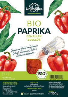 Bio Paprika - gemahlen - edelsüß - 250 g - von Unimedica