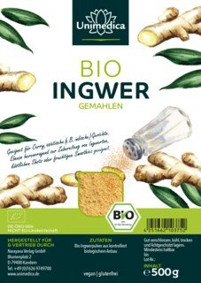 Bio Ingwer gemahlen - 500 g - von Unimedica