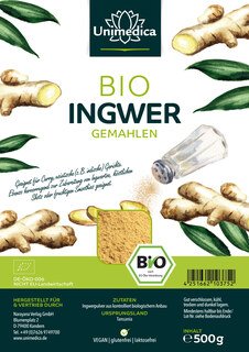 Bio Ingwer gemahlen - 500 g - von Unimedica