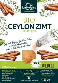 Bio Ceylon Zimt - gemahlen - 250 g - von Unimedica
