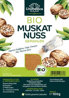 Bio Muskatnuss - gemahlen - 100 g - von Unimedica