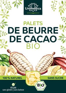 Lot de 2: Galets de beurre de cacao bio - 2 x 300 g - par Unimedica