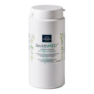 Zeolith MED Detox - 1000 mg reines Klinoptilolith-Zeolith pro Tagesdosis (2 Kapseln) - 200 Kapseln - von Unimedica/