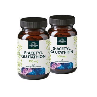 2er-Sparset: S-Acetyl-Glutathion - stabile Glutathionform - 100 mg pro Tagesdosis (1 Kapsel) - hochdosiert - 2 x 60 Kapseln - von Unimedica
