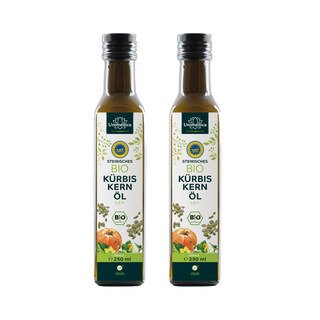 Lot de 2: Huile de graines de courge de Styrie bio - 2 x 250 ml - par Unimedica