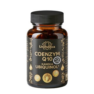 Coenzym Q10 Ubiquinol - Premium-Wirkstoff vom Marktführer KANEKA aus Japan - 100 mg pro Tagesdosis (1 Kapsel) - 60 Softgelkapseln - von Unimedica/