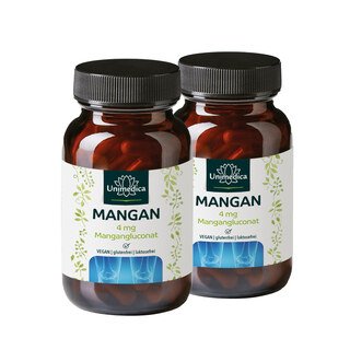 Lot de 2:  Manganèse - 4 mg gluconate de manganèse . 2 x 90 gélules - par Unimedica/