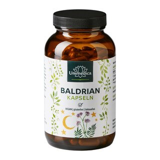 Baldrian -  500 mg pro Tagesdosis (1 Kapsel) - 180 Kapseln - von Unimedica