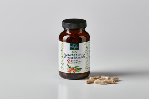 Organic Ashwagandha KSM-66 - 500 mg daily dose, high dose - 5 % withanolides - 120 capsules - from Unimedica