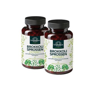 2er-Sparset: Brokkoli Sprossen Extrakt - 100 mg Sulforaphan pro Tagesdosis - 120 Kapseln - von Unimedica/