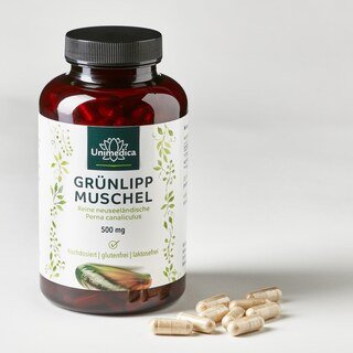 Lot de 2: Moule aux orles verts - 1 500 mg par dose journalière (3 gélules) - 2 x 300 gélules - Unimedica