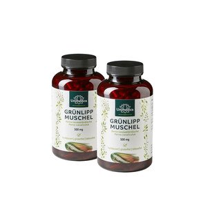 2er-Sparset: Grünlippmuschel - 1500 mg pro Tagesdosis (3 Kapseln) - 2 x 300 Kapseln - von Unimedica/