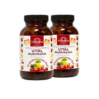 2er-Sparset: Vital - Multivitamin - Fruchtgummis - 2 x 60 Gummis - von Unimedica/