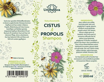 Shampoing Ciste et Propolis - 200 ml - par Unimedica