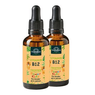 2er-Sparset: Power Kids - Vitamin B12 Tropfen - 2 x 10 ml - von Unimedica/