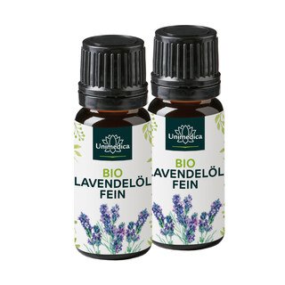 Double saver pack: Fine Organic Lavender  natural essential oil - 2 x 10 ml - from Unimedica/