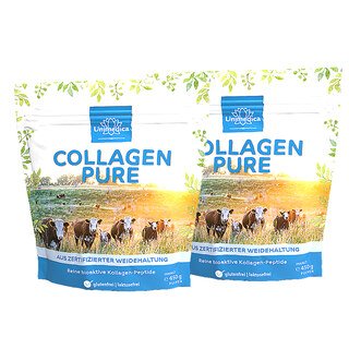 2er-Sparset: Collagen Pure - Kollagenprotein - aus zertifizierter Weidehaltung - 2 x 450 g Pulver - von Unimedica/