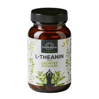 L-Theanine  from green tea leaf extract  501 mg per daily dose  60 capsules  from Unimedica/