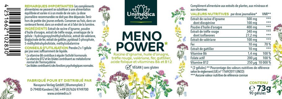 Lot  de 2: Menopower* - 2 x 90 gélules - par Unimedica