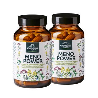 2er-Sparset: Menopower* - u.a. mit Yamswurzel, Nachtkerzenöl, Eisen und B-Vitaminen - 2 x 90 Kapseln - von Unimedica/