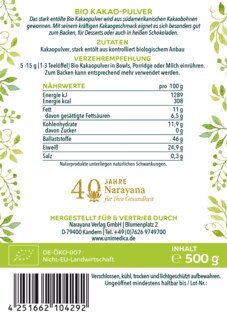 Bio Kakaopulver - 500 g - von Unimedica