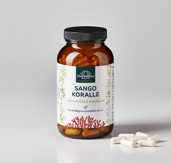 2er-Sparset: Sango Koralle - 90 % fossile Korallen aus Okinawa (Japan) - 3.300 mg pro Tagesdosis (3 Kapseln) - 2 x 180 Kapseln - von Unimedica