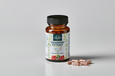 Cranberry Extrakt - 500 mg pro Tagesdosis - mit Vitamin C - 90 Kapseln - von Unimedica