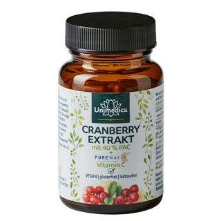 Cranberry Extrakt - 500 mg pro Tagesdosis - mit Vitamin C - 90 Kapseln - von Unimedica/