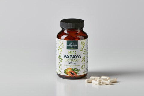 Organic Papaya Extract - 1500 mg per daily dose - 120 capsules - from Unimedica