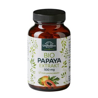 Organic Papaya Extract - 1500 mg per daily dose - 120 capsules - from Unimedica/
