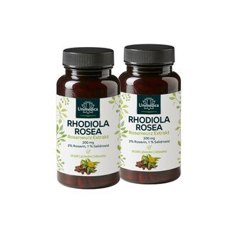 2er-Sparset: Rhodiola Rosea - Rosenwurzextrakt - 200 mg pro Tagesdosis (1 Kapsel) - 2 x 90 Kapseln - von Unimedica