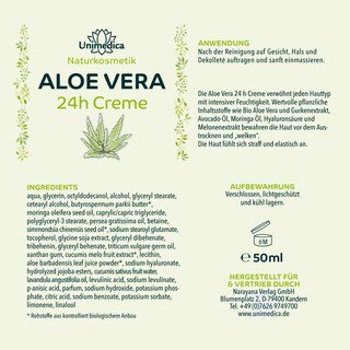 Crème 24h à l'aloe vera - 50 ml - par Unimedica