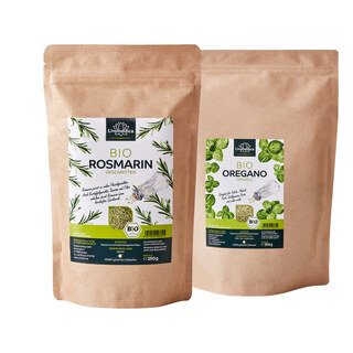 Sparset: Bio Rosmarin - geschnitten - 250 g UND  Bio Oregano gerebelt - 250 g im Set - von Unimedica/