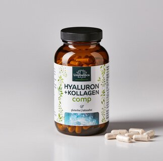 Hyaluron + Kollagen comp - mit Vitaminen und Mineralien - 180 Kapseln - von Unimedica