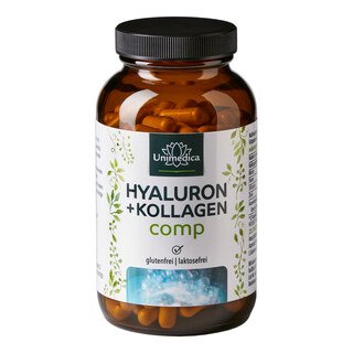 Acide hyaluronique + collagène comp.  avec vitamines et minéraux - 180 gélules - Unimedica/