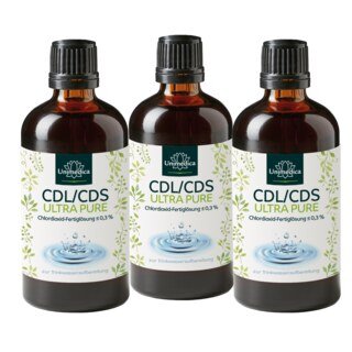 Set of 3: CDL/CDS - ULTRA PURE - Chlorine Dioxide Ready-to-Use Solution ≤ 0.3 % - 3 x 100 ml - from Unimedica/