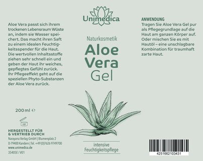 2er-Sparset: Aloe Vera Gel - 2 x 200ml - Naturkosmetik - von Unimedica