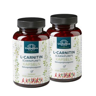 2er-Sparset: L-Carnitin (Carnipure®) - 2000 mg pro Tagesdosis - 2 x 120 Kapseln - von Unimedica/