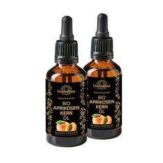 Lot de 2: Huile de noyau d'abricot BIO  Huile pour le visage et le corps - 2 x 100 ml - par Unimedica