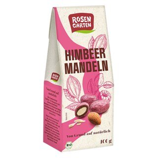 Himbeer-Mandeln schokoliert Bio - Rosengarten - 100 g/