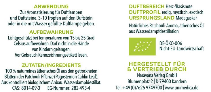 Sparset: Bio Orange süß - natürliches ätherisches Öl - 10 ml UND - Bio Patchouli - Ätherisches Öl - 10 ml - von Unimedica