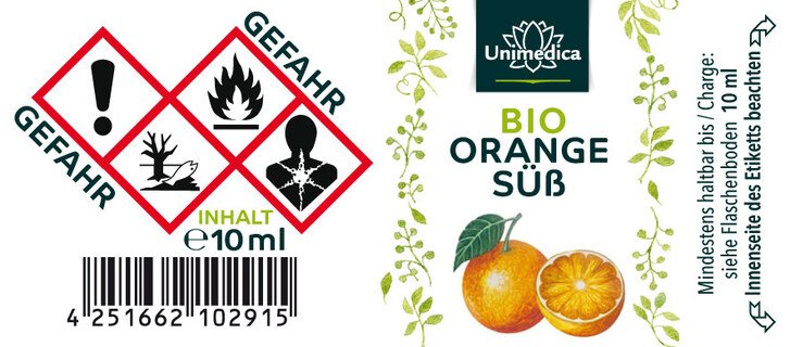Sparset: Bio Orange süß - natürliches ätherisches Öl - 10 ml UND - Bio Patchouli - Ätherisches Öl - 10 ml - von Unimedica