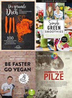 4er-Set - Unimedica Bücher - Der gesunde Dreh/ Be Faster Go Vegan/ Simple Green Smoothies/ Spektrum Zauberreich der Pilze/Narayana Verlag