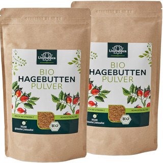 2er-Sparset: Bio Hagebuttenpulver - natürliches Vitamin C - ballaststoffreich - 2 x 500 g - von Unimedica