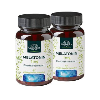 2er-Sparset: Melatonin Einschlaf Tabletten - 1 mg - 2 x 120 Tabletten von Unimedica/