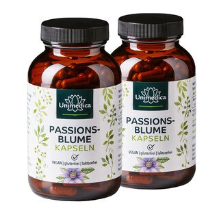 2er-Sparset: Passionsblume - 750 mg pro Tagesdosis (2 Kapseln) - 2 x 240 Kapseln - von Unimedica/